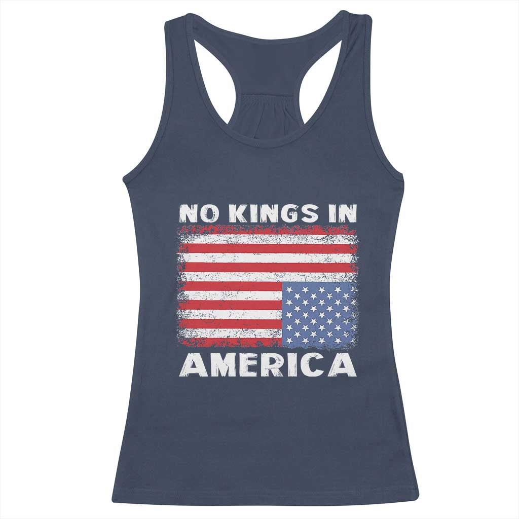 Snarky No Kings In America Racerback Tank Top 86 47 No Faux King Way US Flag Upside Down