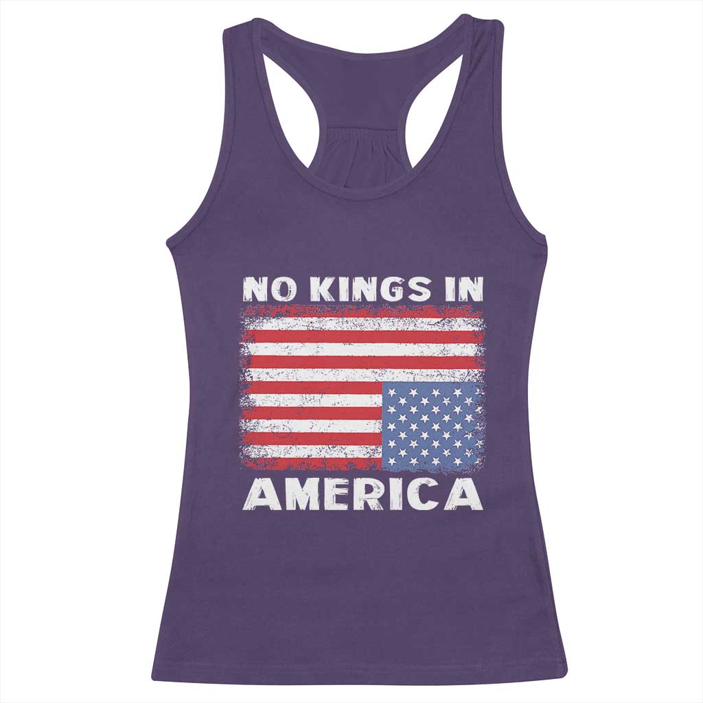 Snarky No Kings In America Racerback Tank Top 86 47 No Faux King Way US Flag Upside Down