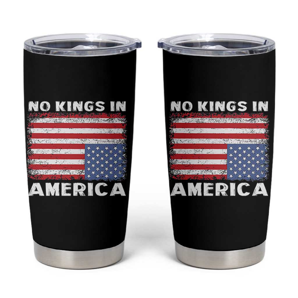 Snarky No Kings In America Tumbler Cup 86 47 No Faux King Way US Flag Upside Down