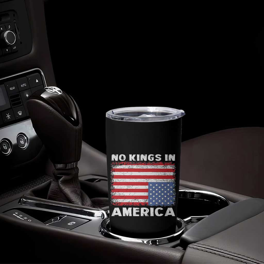 Snarky No Kings In America Tumbler Cup 86 47 No Faux King Way US Flag Upside Down