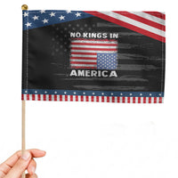 Snarky No Kings In America Patriotic Handheld Flag 86 47 No Faux King Way US Flag Upside Down