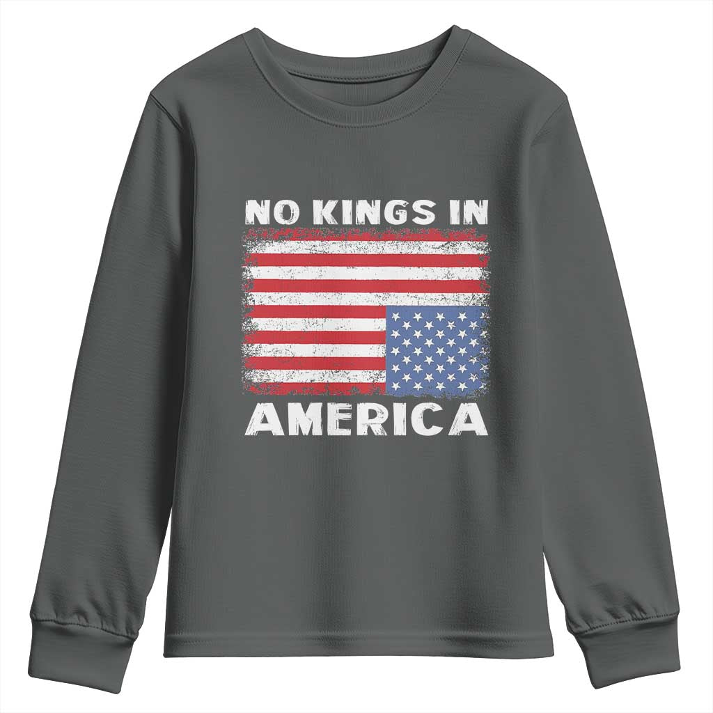 Snarky No Kings In America Youth Sweatshirt 86 47 No Faux King Way US Flag Upside Down