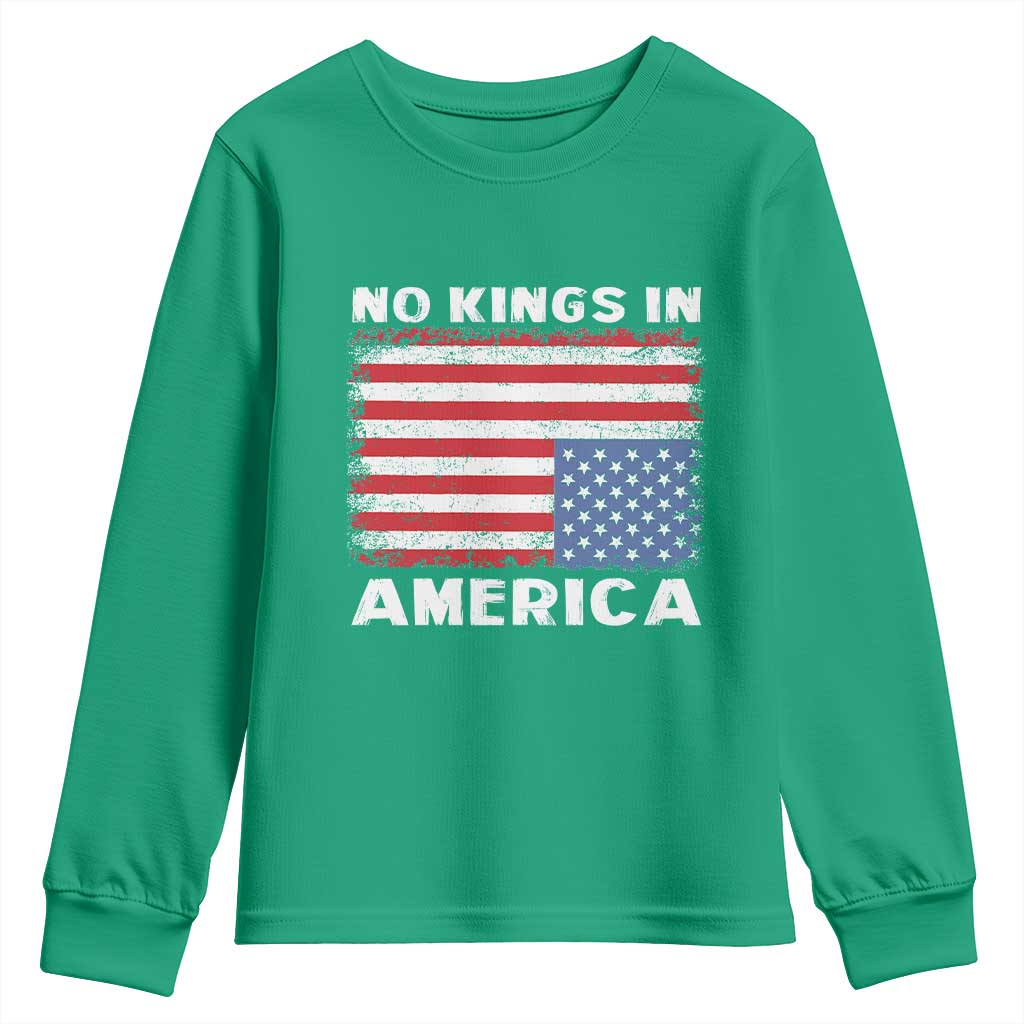 Snarky No Kings In America Youth Sweatshirt 86 47 No Faux King Way US Flag Upside Down