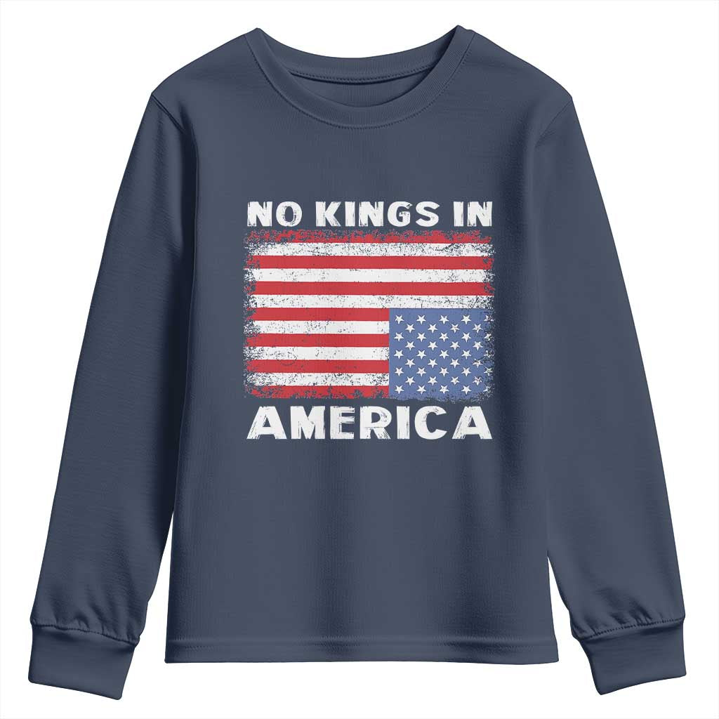 Snarky No Kings In America Youth Sweatshirt 86 47 No Faux King Way US Flag Upside Down