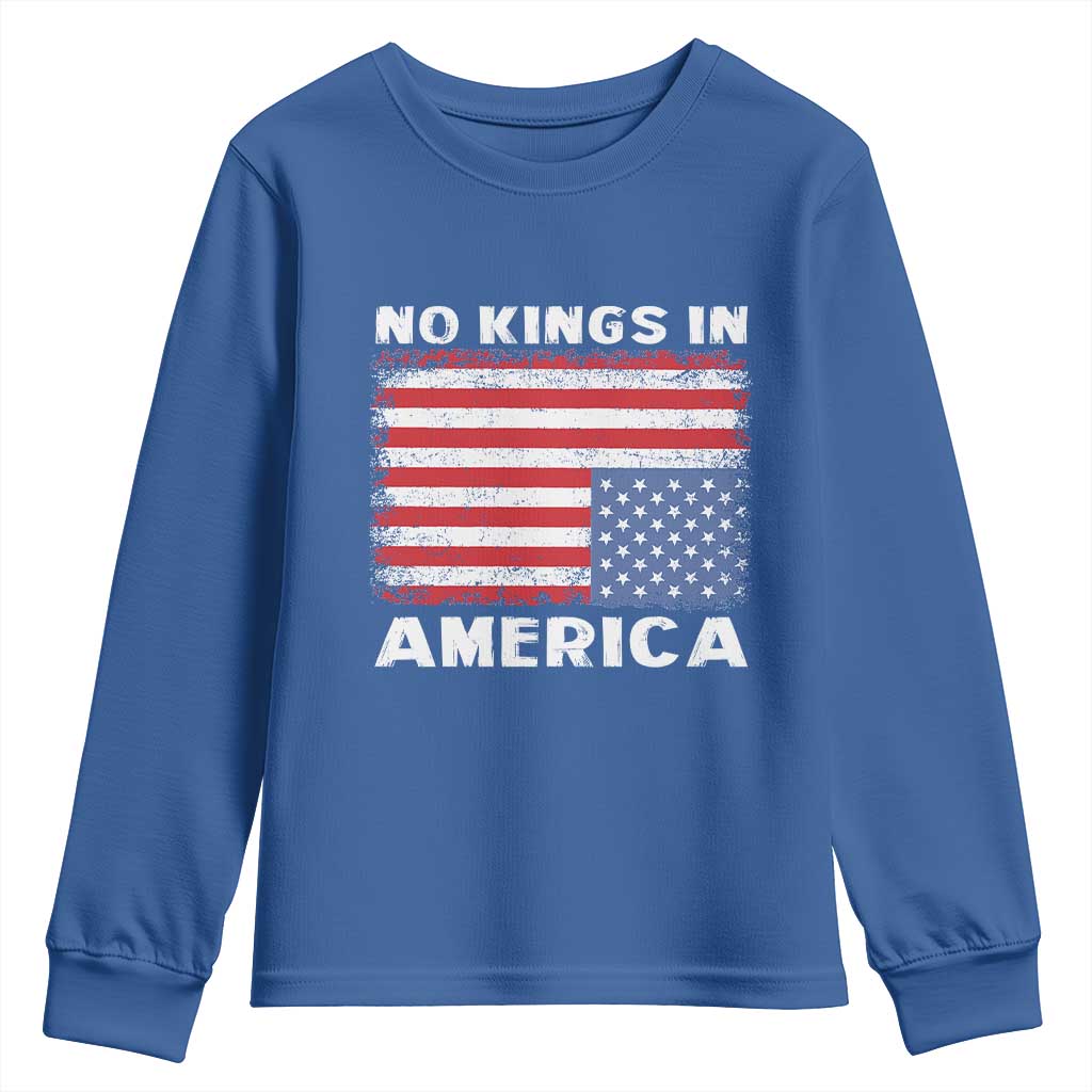 Snarky No Kings In America Youth Sweatshirt 86 47 No Faux King Way US Flag Upside Down
