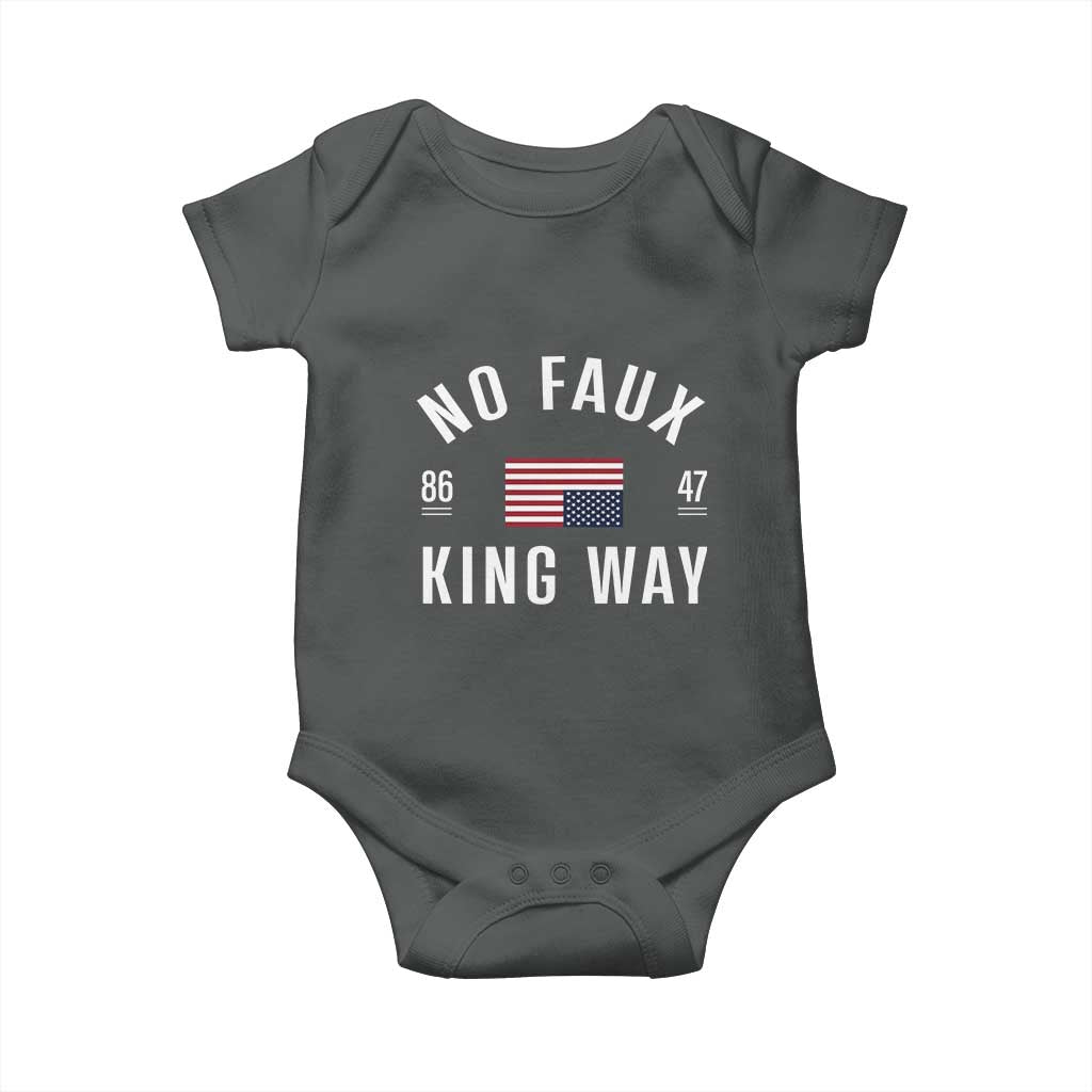 No Kings in America Baby Onesie US Flag Upside Down