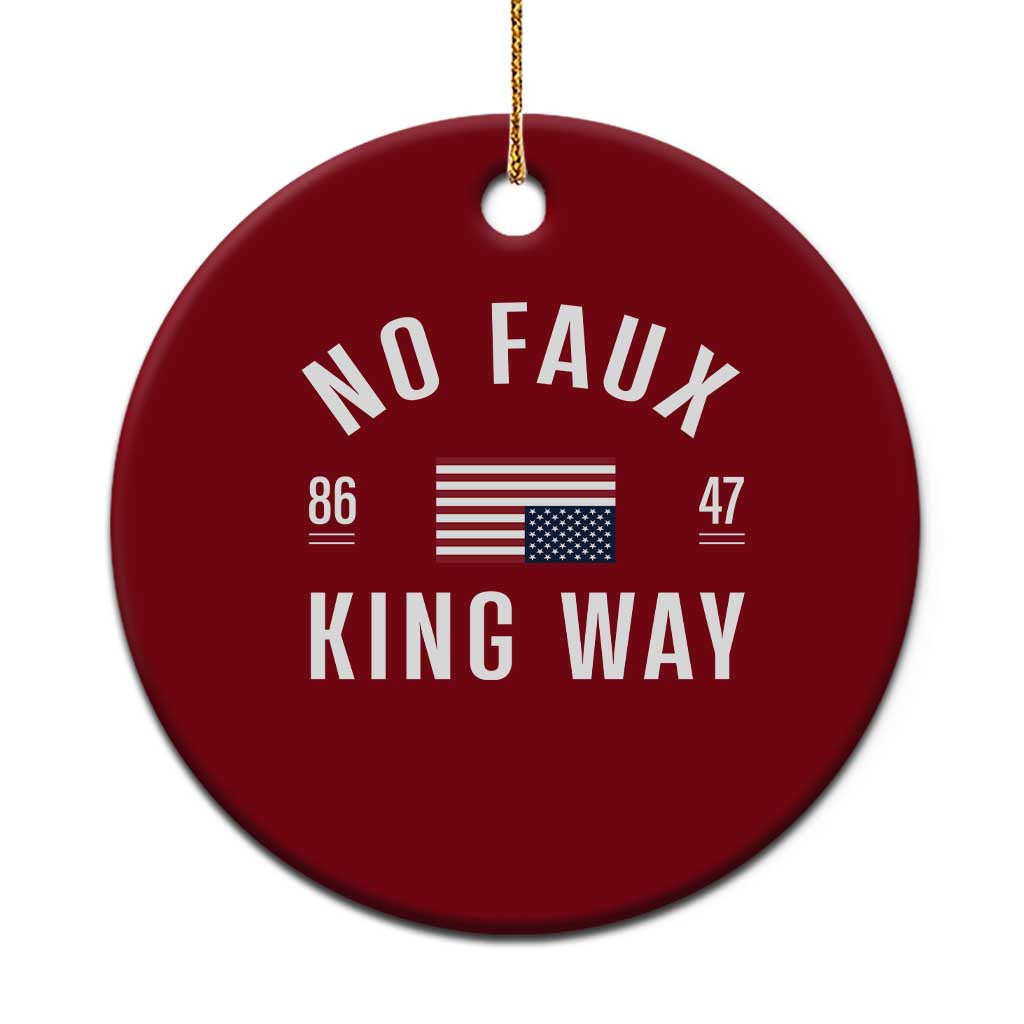 No Kings in America Ceramic Ornament US Flag Upside Down - Wonder Print Shop