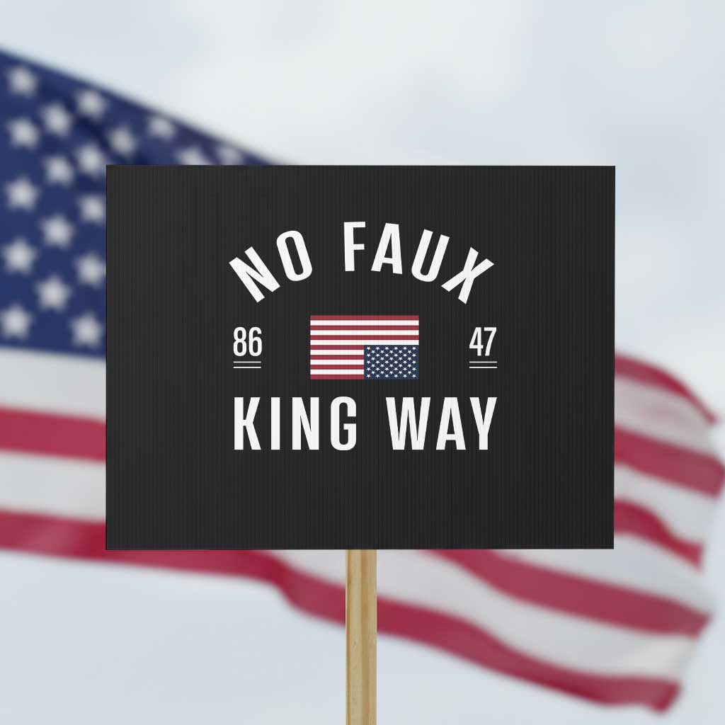No Kings in America Protest Sign US Flag Upside Down - Wonder Print Shop