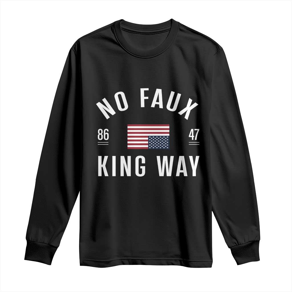 No Kings in America Long Sleeve Shirt US Flag Upside Down