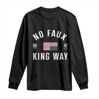 No Kings in America Long Sleeve Shirt US Flag Upside Down
