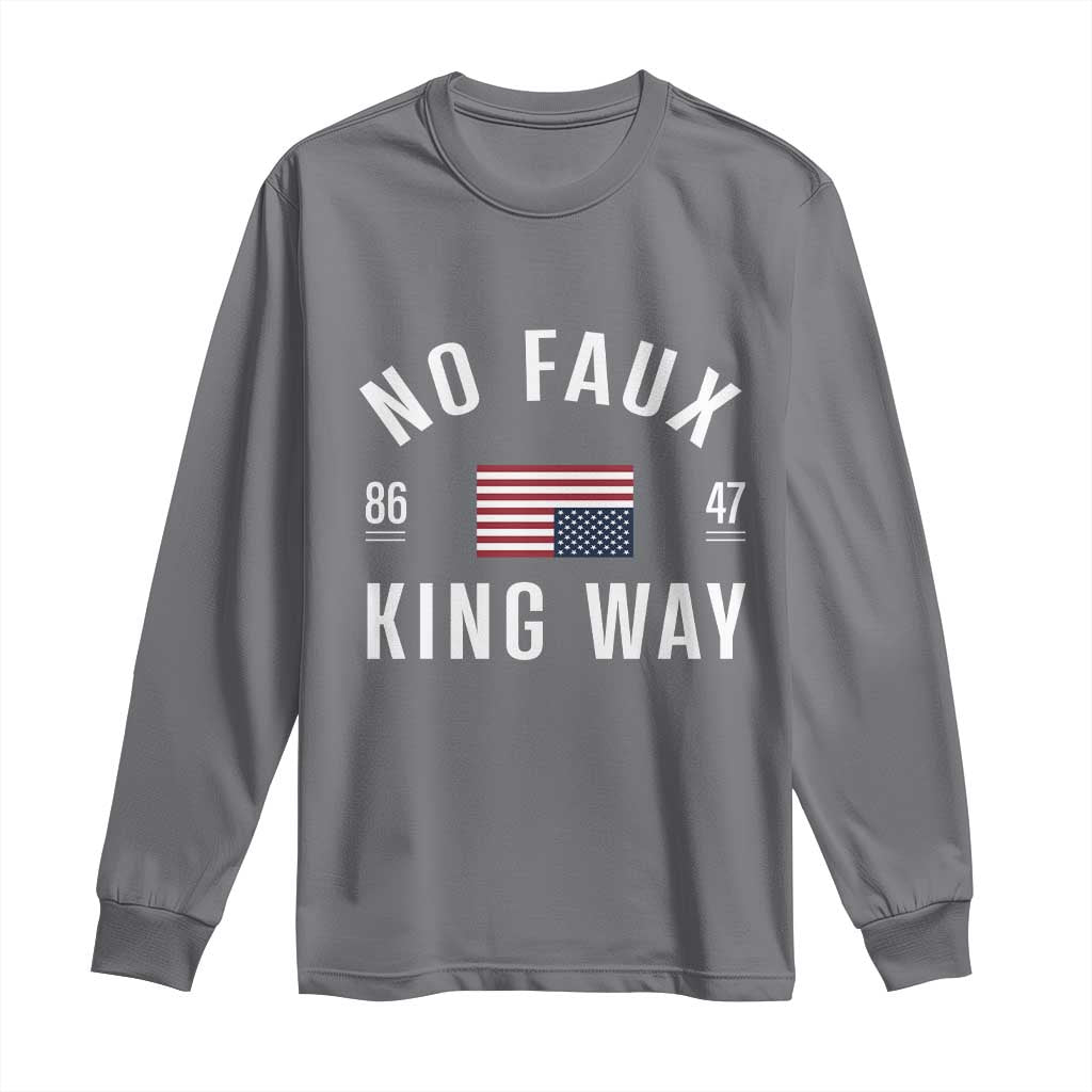 No Kings in America Long Sleeve Shirt US Flag Upside Down