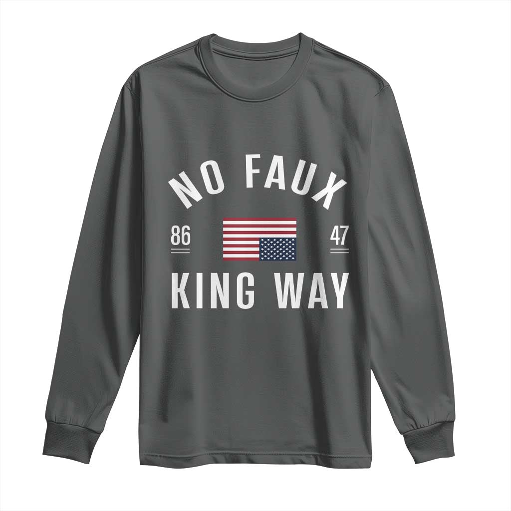 No Kings in America Long Sleeve Shirt US Flag Upside Down
