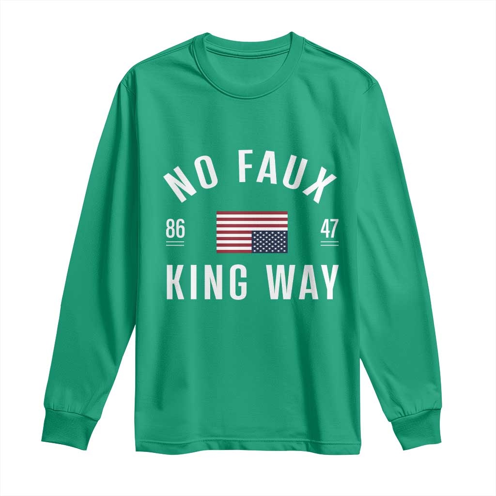 No Kings in America Long Sleeve Shirt US Flag Upside Down