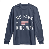 No Kings in America Long Sleeve Shirt US Flag Upside Down
