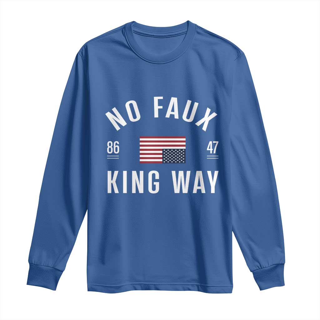 No Kings in America Long Sleeve Shirt US Flag Upside Down