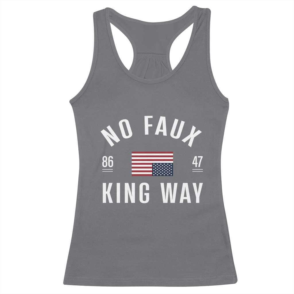 No Kings in America Racerback Tank Top US Flag Upside Down