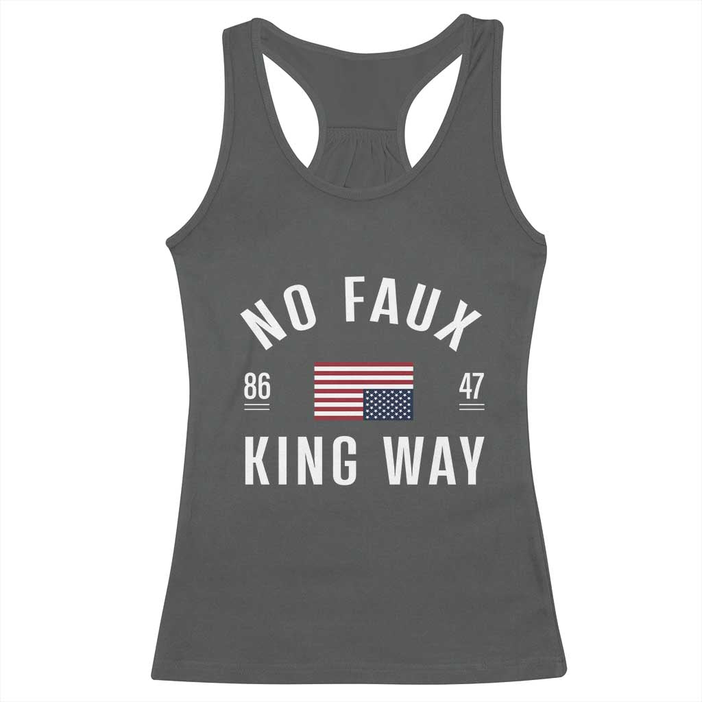 No Kings in America Racerback Tank Top US Flag Upside Down