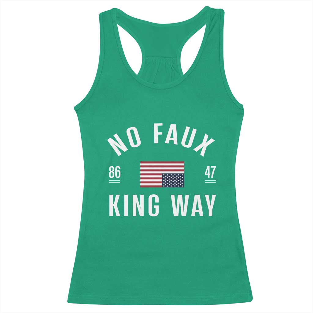 No Kings in America Racerback Tank Top US Flag Upside Down