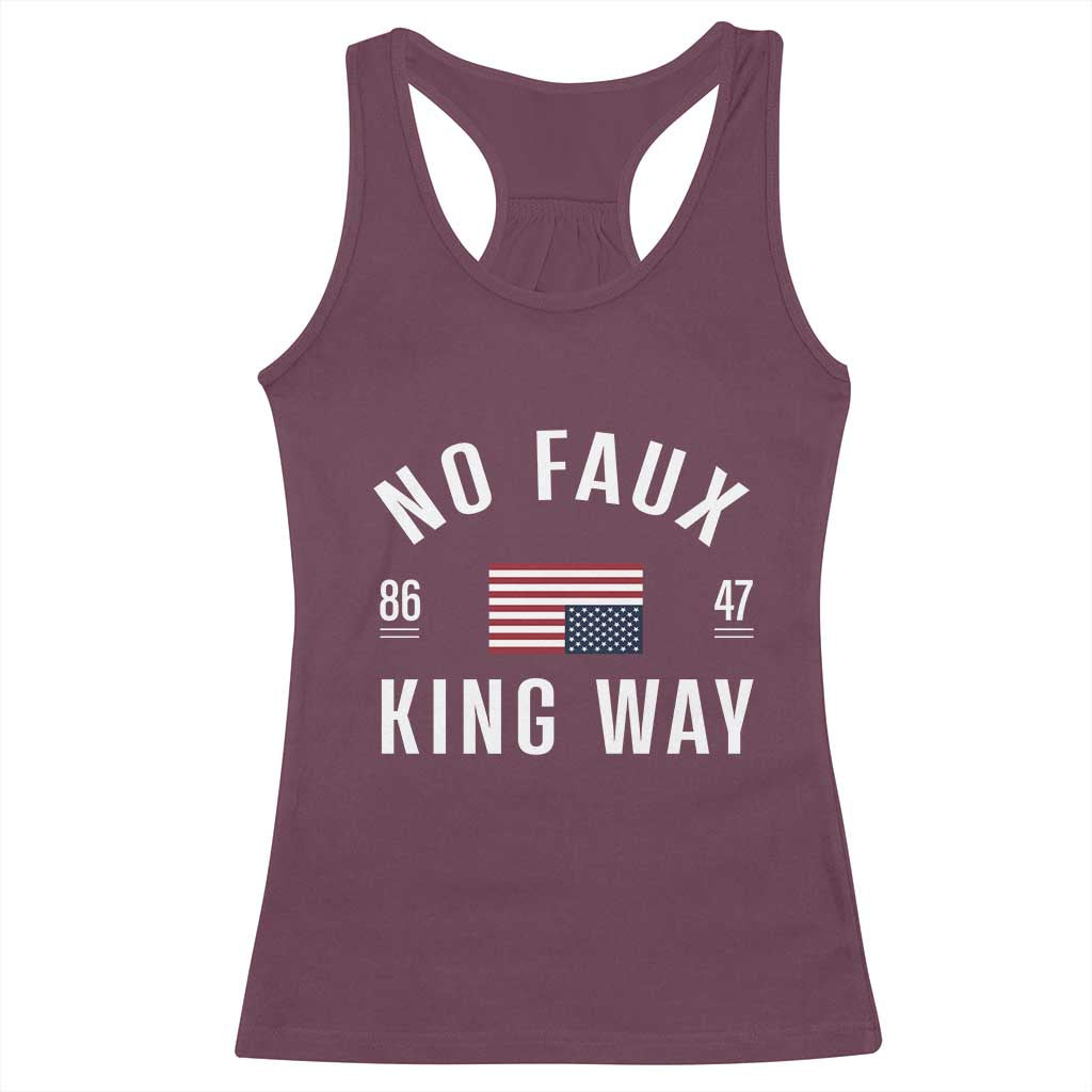 No Kings in America Racerback Tank Top US Flag Upside Down