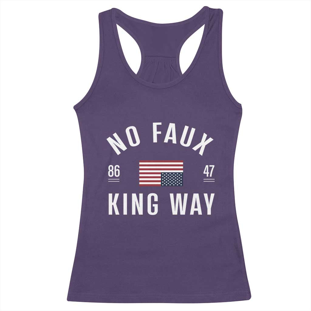 No Kings in America Racerback Tank Top US Flag Upside Down
