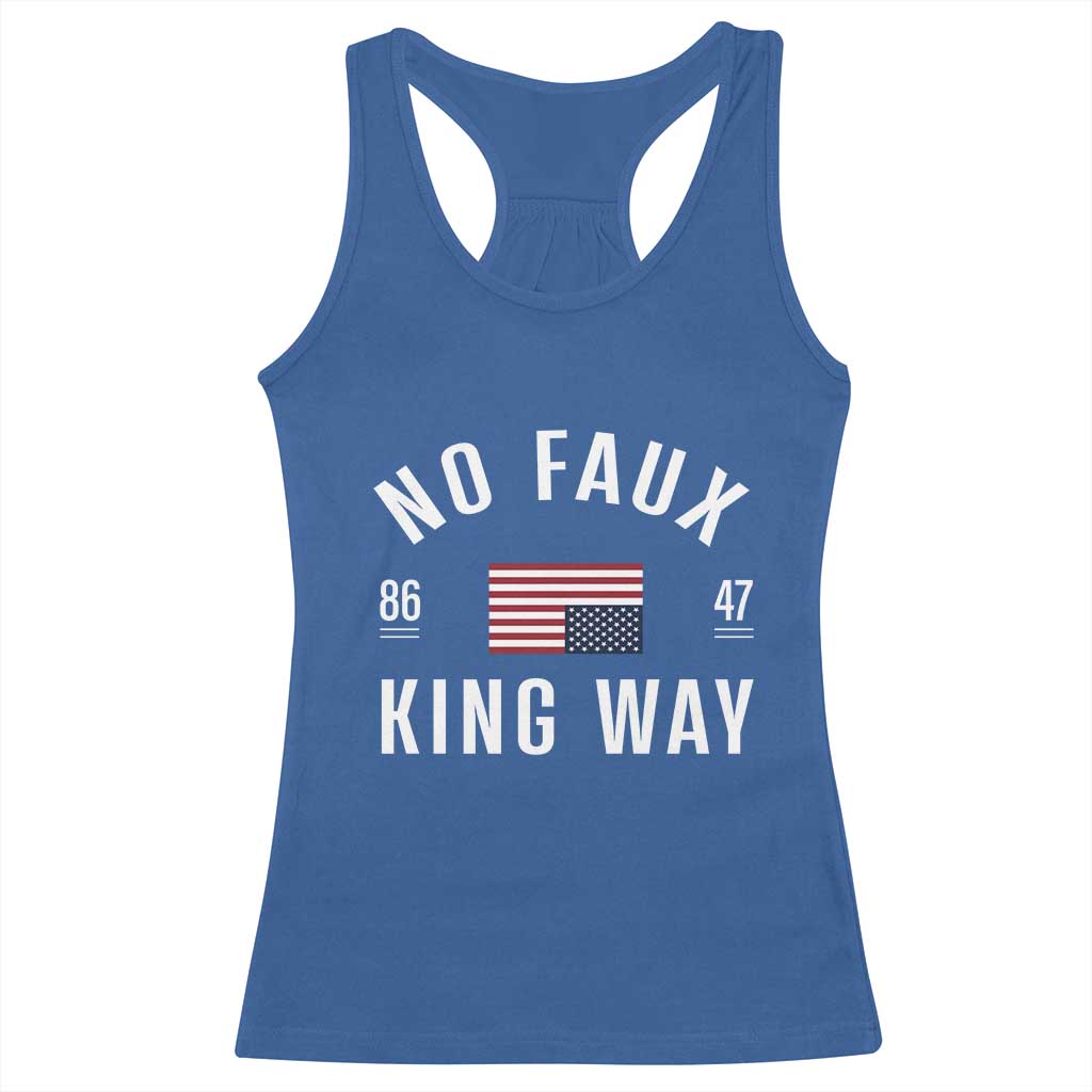 No Kings in America Racerback Tank Top US Flag Upside Down