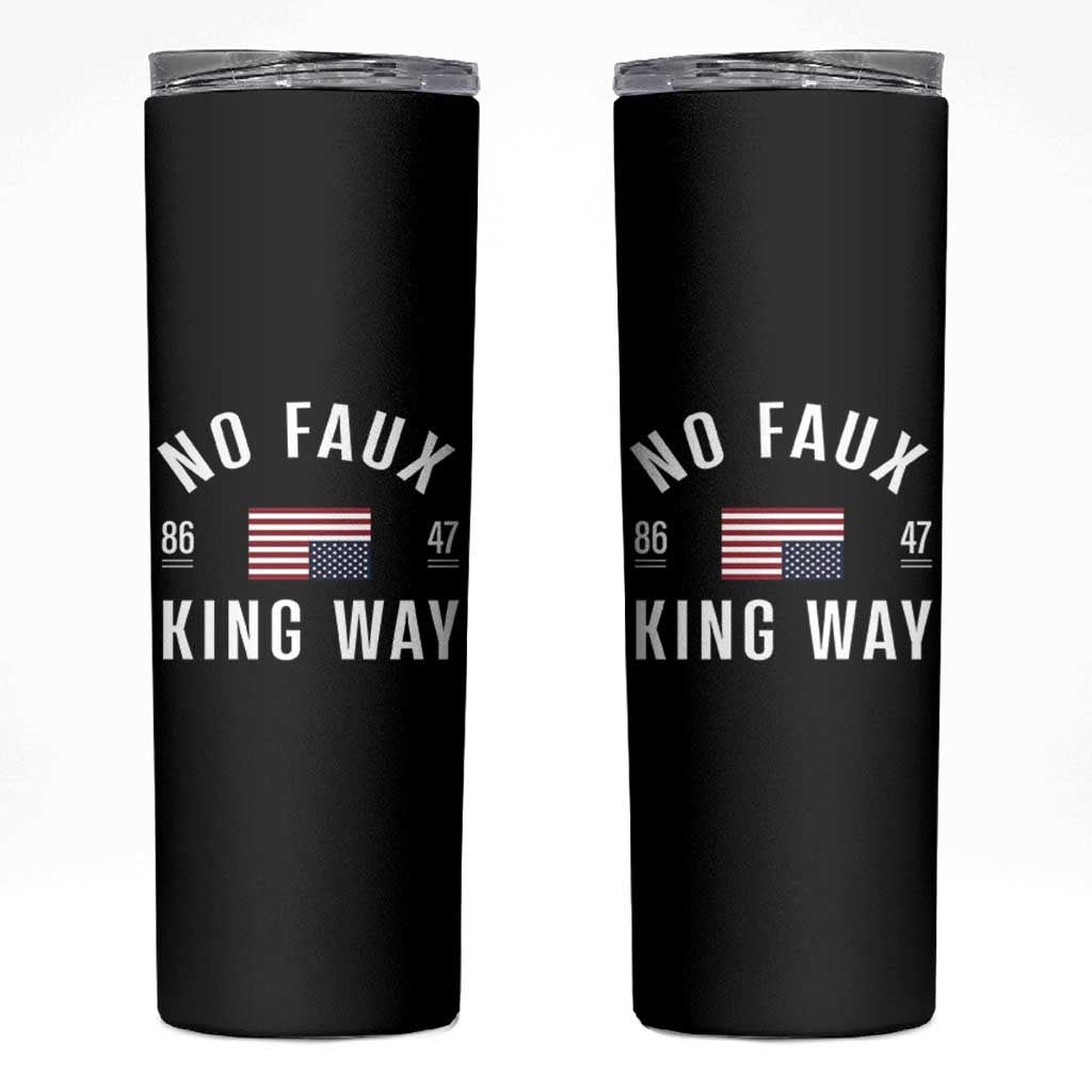 No Kings in America Skinny Tumbler US Flag Upside Down