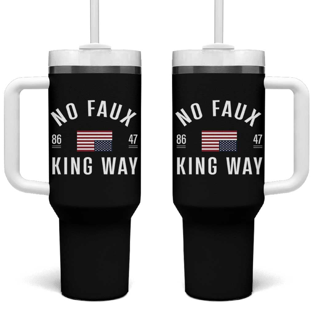 No Kings in America Tumbler With Handle US Flag Upside Down