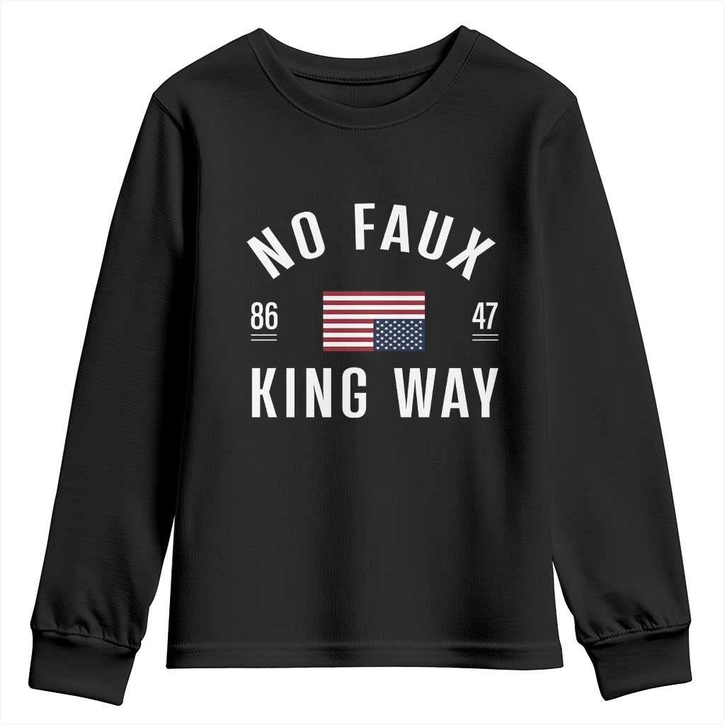 No Kings in America Youth Sweatshirt US Flag Upside Down