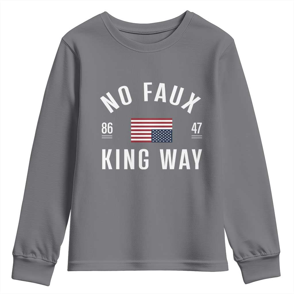 No Kings in America Youth Sweatshirt US Flag Upside Down