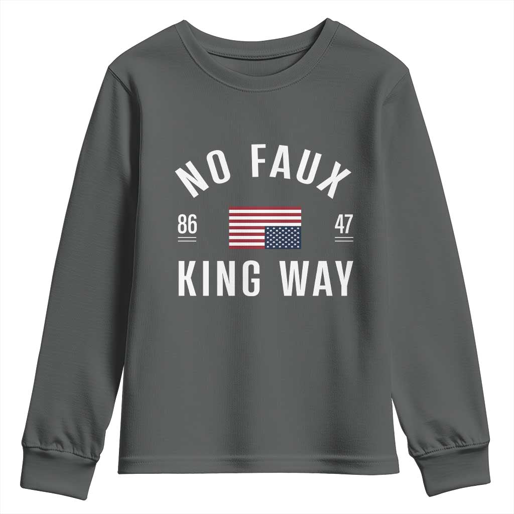 No Kings in America Youth Sweatshirt US Flag Upside Down