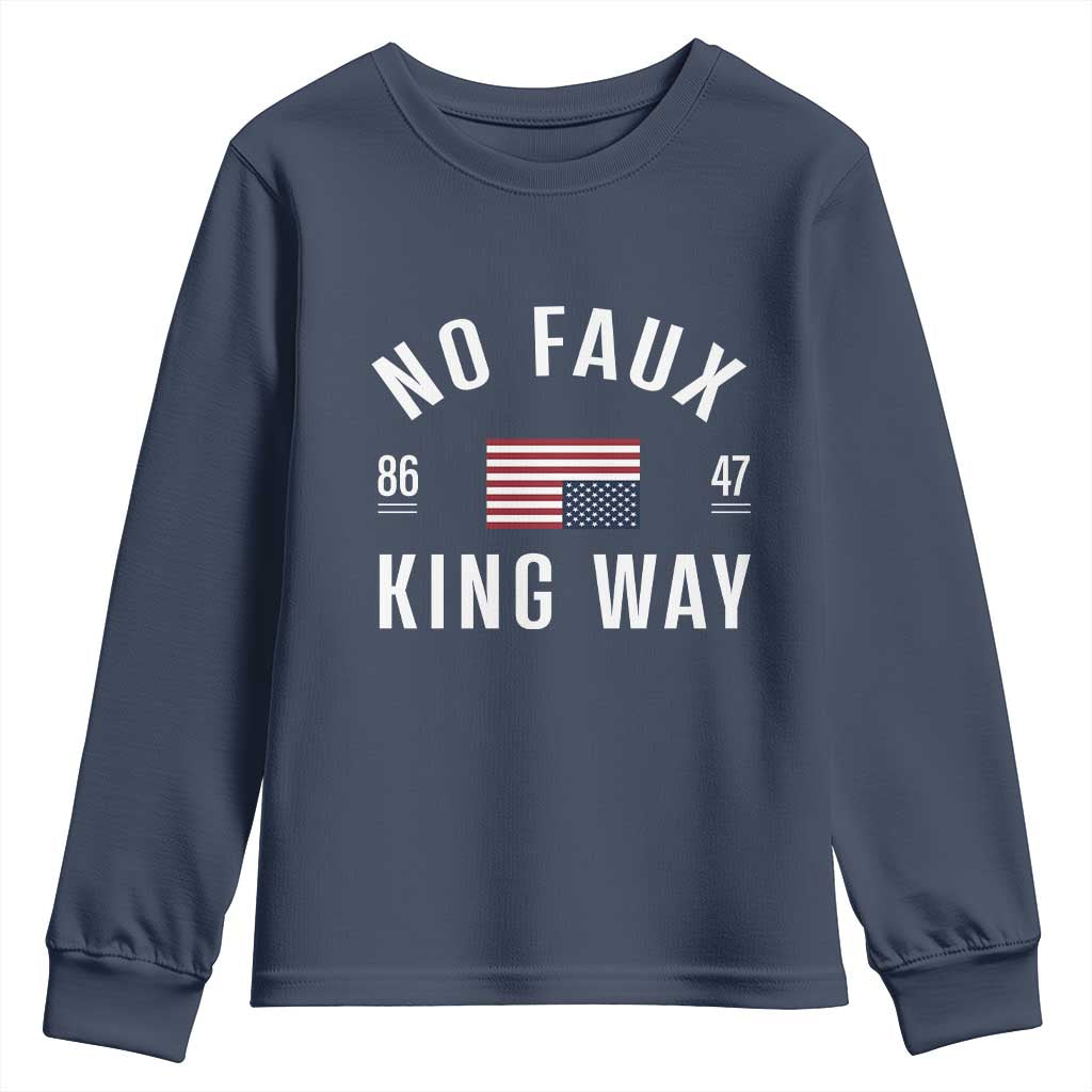 No Kings in America Youth Sweatshirt US Flag Upside Down