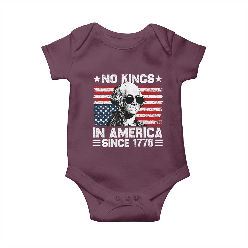 No Kings In America Since 1776 Baby Onesie George Washington US Flag Upside Down