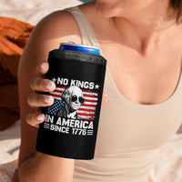 No Kings In America Since 1776 4 in 1 Can Cooler Tumbler George Washington US Flag Upside Down
