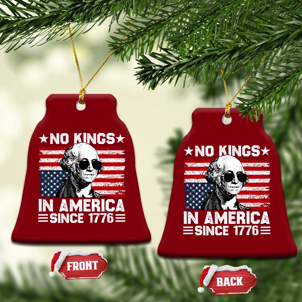 No Kings In America Since 1776 Ceramic Ornament George Washington US Flag Upside Down - Wonder Print Shop