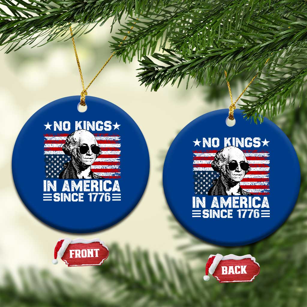 No Kings In America Since 1776 Ceramic Ornament George Washington US Flag Upside Down - Wonder Print Shop