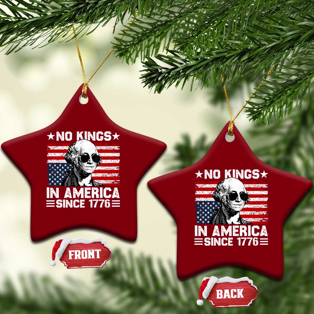 No Kings In America Since 1776 Ceramic Ornament George Washington US Flag Upside Down - Wonder Print Shop