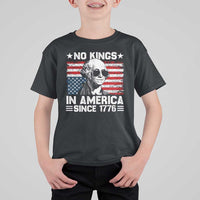 No Kings In America Since 1776 T Shirt For Kid George Washington US Flag Upside Down