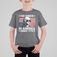 No Kings In America Since 1776 T Shirt For Kid George Washington US Flag Upside Down