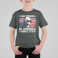 No Kings In America Since 1776 T Shirt For Kid George Washington US Flag Upside Down