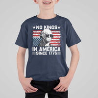 No Kings In America Since 1776 T Shirt For Kid George Washington US Flag Upside Down