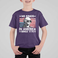 No Kings In America Since 1776 T Shirt For Kid George Washington US Flag Upside Down