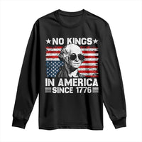 No Kings In America Since 1776 Long Sleeve Shirt George Washington US Flag Upside Down