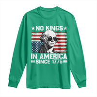 No Kings In America Since 1776 Long Sleeve Shirt George Washington US Flag Upside Down