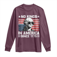 No Kings In America Since 1776 Long Sleeve Shirt George Washington US Flag Upside Down