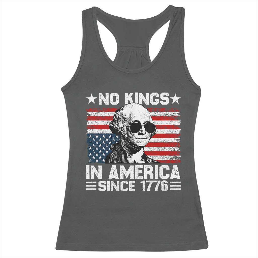 No Kings In America Since 1776 Racerback Tank Top George Washington US Flag Upside Down