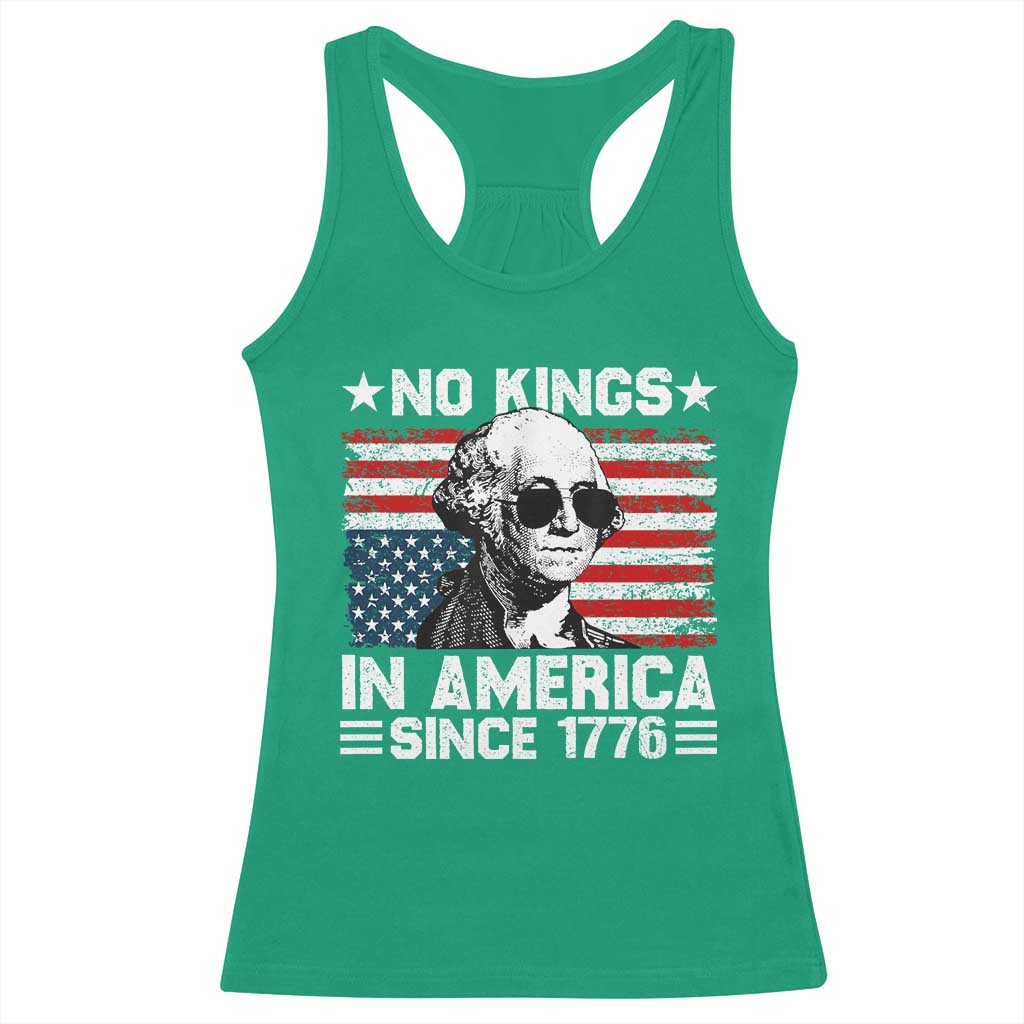 No Kings In America Since 1776 Racerback Tank Top George Washington US Flag Upside Down