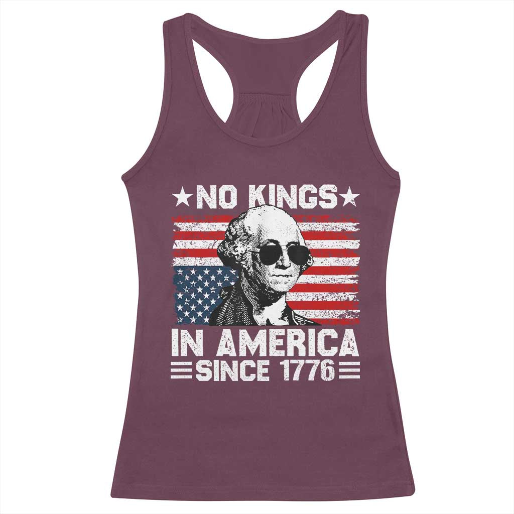 No Kings In America Since 1776 Racerback Tank Top George Washington US Flag Upside Down