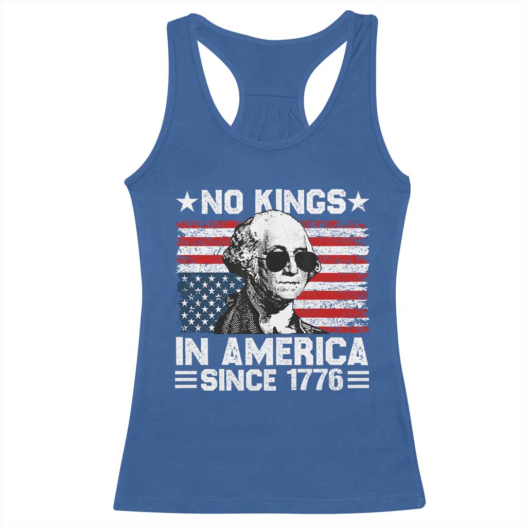 No Kings In America Since 1776 Racerback Tank Top George Washington US Flag Upside Down