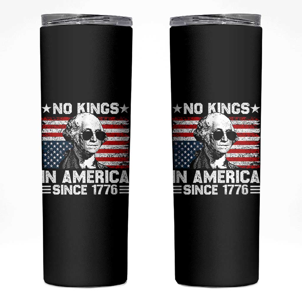 No Kings In America Since 1776 Skinny Tumbler George Washington US Flag Upside Down
