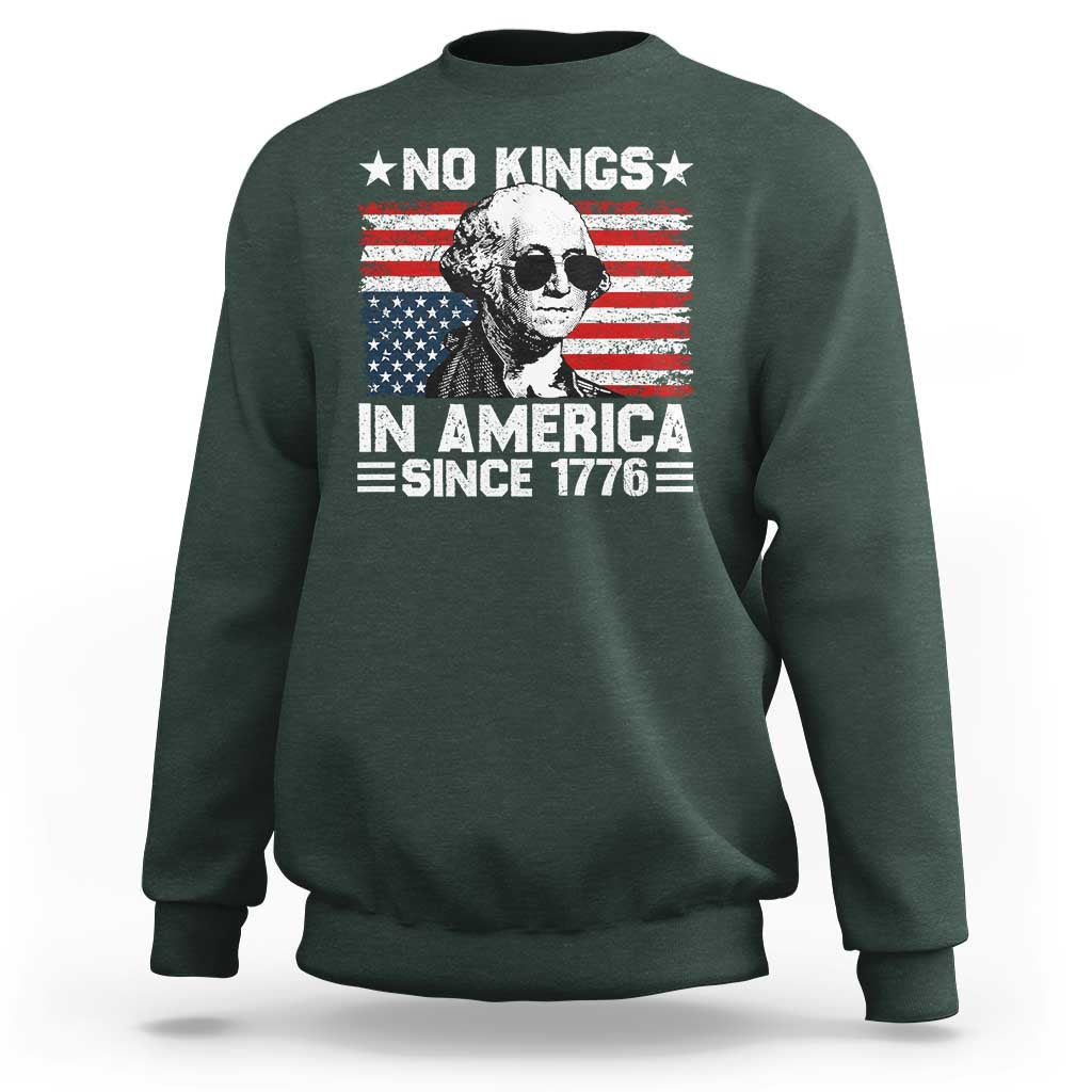No Kings In America Since 1776 Sweatshirt George Washington US Flag Upside Down